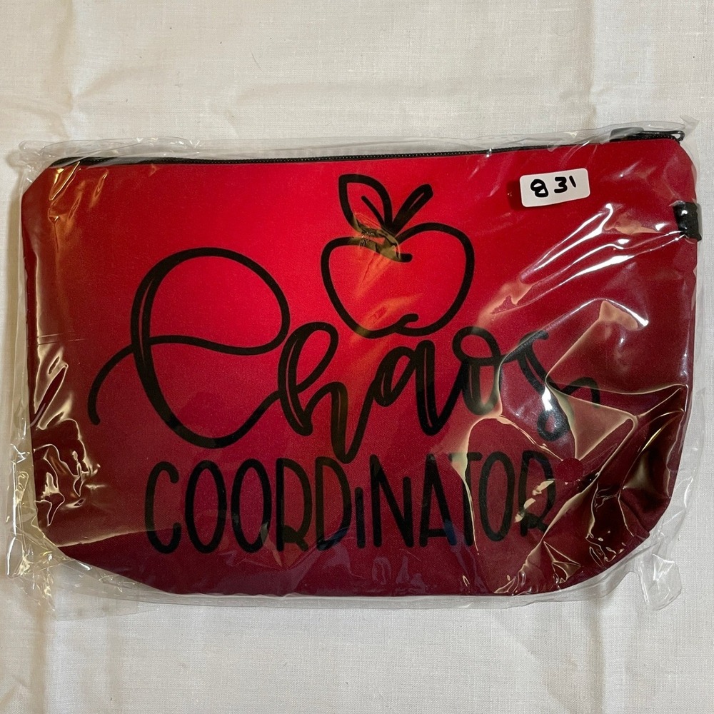 The Pouch‎ Makeup Bag Red NWT Chaos Coordinator Graphic Travel Case